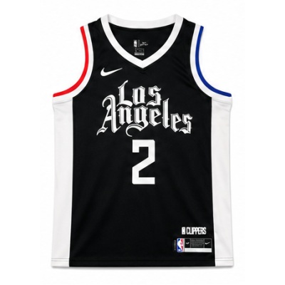 2020/21 Season Los Angeles Clippers City Edition La Ding Wen Black #2 Kawhi Leonard NBA Jersey