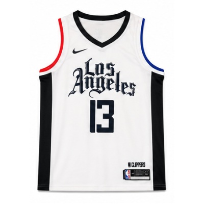 2019/20 Season Los Angeles Clippers La Ding Wen City Edition White #13 Chris Paul . Paul George NBA Jersey