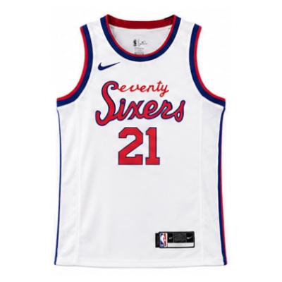 2020/21 Season Philadelphia 76ers Cao Xie Retro Limited Edition #21 Joel Embiid NBA Jersey