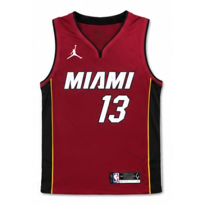 2020/21 Season Miami Heat Jordan Theme V-Neck Maroon #13 Bam Adebayo NBA Jersey
