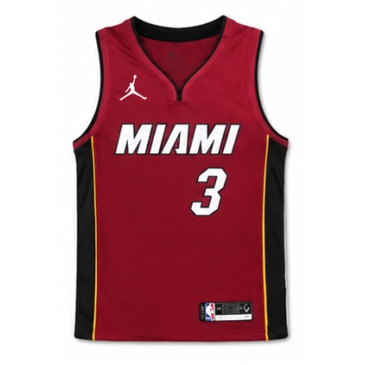 2020/21 Season Miami Heat Jordan Theme V-Neck Maroon #3 Dwyane Wade NBA Jersey