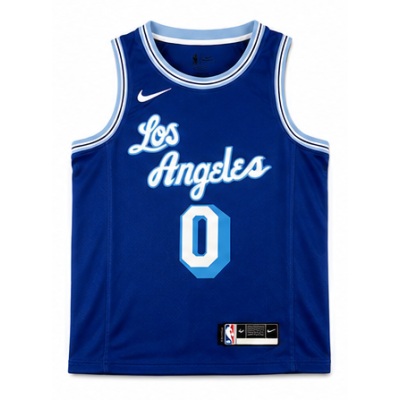 2020/21 Season Los Angeles Lakers Retro Blue #0 Kyle Kuzma NBA Jersey