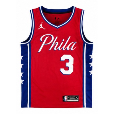 2020/21 Season Philadelphia 76ers Jordan Theme Red #3 Allen Iverson NBA Jersey