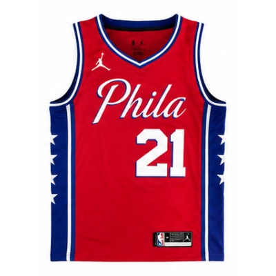 2020/21 Season Philadelphia 76ers Jordan Theme Red #21 Joel Embiid NBA Jersey