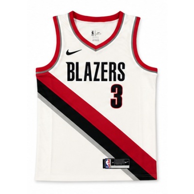 2020/21 Season Portland Trail Blazers Home White #3 Mai Ke Lei Mu NBA Jersey