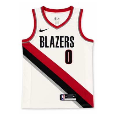 2020/21 Season Portland Trail Blazers Home White #0 Damian Lillard NBA Jersey