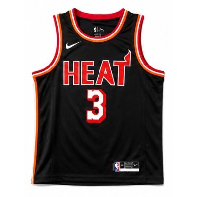 2017/18 Season Miami Heat Retro Night Black #3 Dwyane Wade NBA Jersey