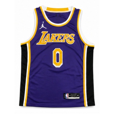 2020/21 Season Los Angeles Lakers JORDAN Theme Purple Crew Neck #0 Russell Westbrook NBA Jersey