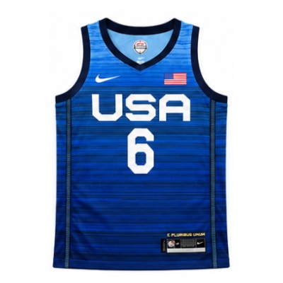 2021 Olympics USA Team USA Basketball Blue #6 Damian Lillard NBA Jersey