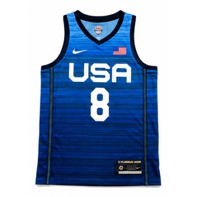 2021 Olympics USA Team USA Basketball Blue #8 Khris Middleton NBA Jersey