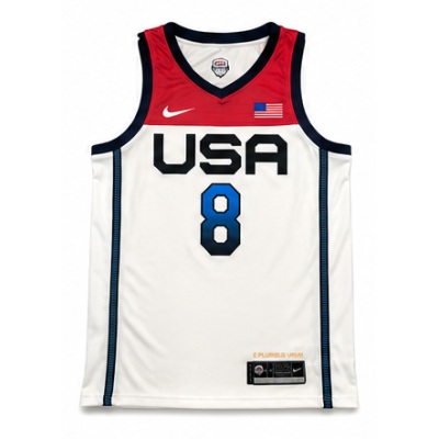 2021 Olympics USA Team USA Basketball White #8 Khris Middleton NBA Jersey