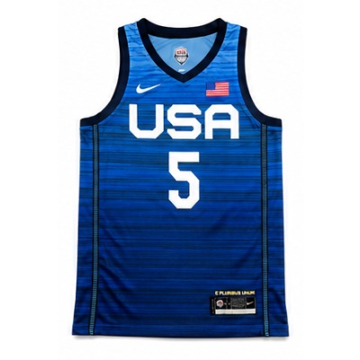 2021 Olympics USA Team USA Basketball Blue #5 Zach LaVine NBA Jersey