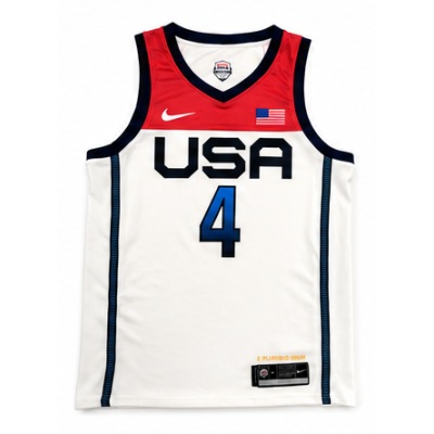 2021 Olympics USA Team USA Basketball White #4 Bradley Beal NBA Jersey