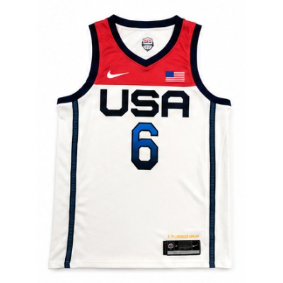2021 Olympics USA Team USA Basketball White #6 Damian Lillard NBA Jersey