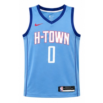 2020/21 Season Houston Rockets City Edition Blue #0 Russell Westbrook NBA Jersey