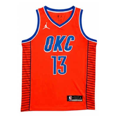2020/21 Season Oklahoma City Thunder Jumpman Edition Orange #13 Paul George NBA Jersey