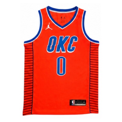 2020/21 Season Oklahoma City Thunder Jumpman Edition Orange #0 Russell Westbrook NBA Jersey
