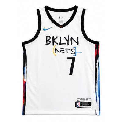 Brooklyn Nets Graffiti White #7 Kevin Durant NBA Jersey