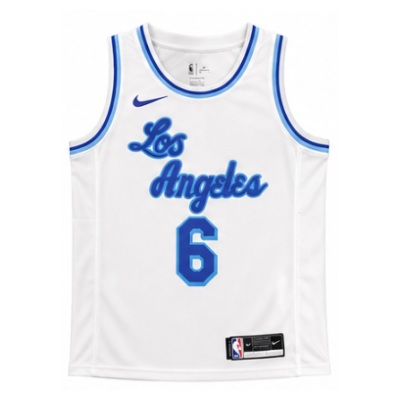 Los Angeles Lakers Latin Night High Collar White #6 LeBron James NBA Jersey
