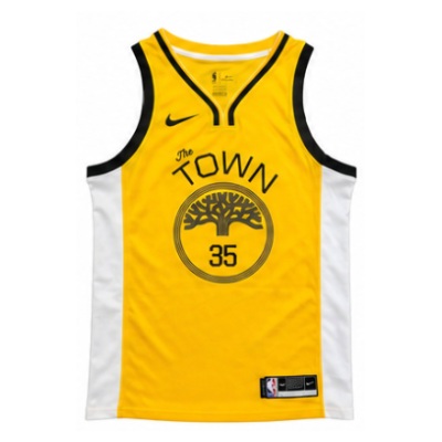 2017/18 Season Golden State Warriors Earned Edition #35 Kevin Durant NBA Jersey