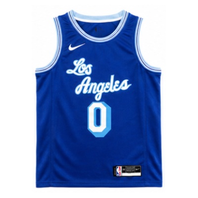 2020/21 Season Los Angeles Lakers Retro Lan #0 Russell Westbrook NBA Jersey