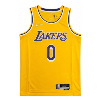 75th Anniversary Los Angeles Lakers Yellow #0 Russell Westbrook NBA Jersey
