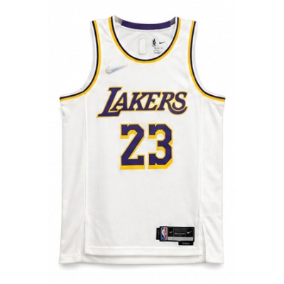75th Anniversary Los Angeles Lakers White #23 LeBron James NBA Jersey