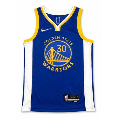 75th Anniversary Golden State Warriors V-Neck Blue #30 Stephen Curry NBA Jersey