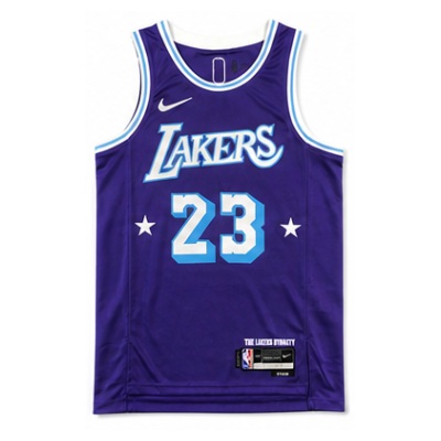 75th Anniversary 2021/22 Season Los Angeles Lakers City Edition #23 LeBron James NBA Jersey