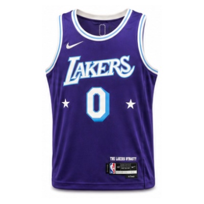 75th Anniversary 2021/22 Season Los Angeles Lakers City Edition #0 Russell Westbrook NBA Jersey