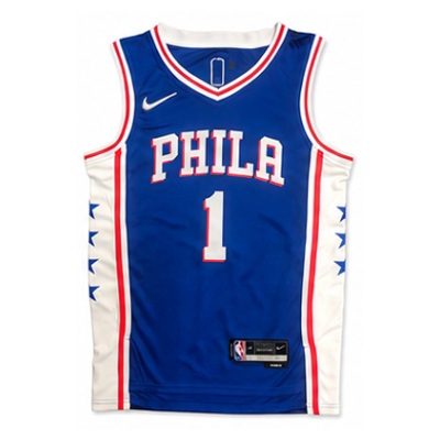 75th Anniversary Philadelphia 76ers V-Neck Blue #1 James Harden NBA Jersey