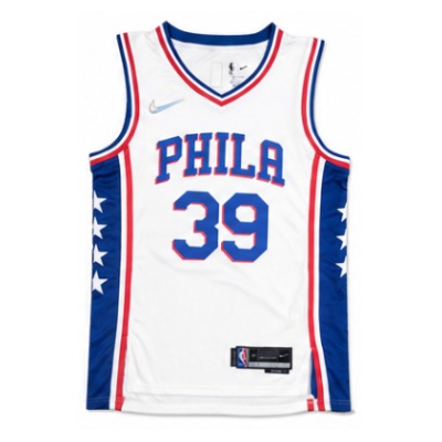 75th Anniversary Philadelphia 76ers V-Neck White #39 Dwight Howard NBA Jersey