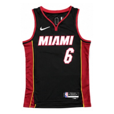 75th Anniversary Miami Heat Black #6 LeBron James NBA Jersey