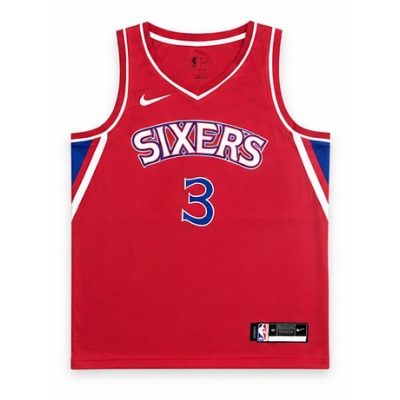 Philadelphia 76ers Rookie Red #3 Allen Iverson NBA Jersey