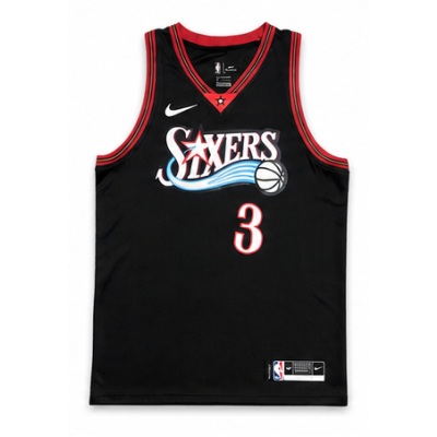 Philadelphia 76ers Da Liu Xing Retro Black #3 Allen Iverson NBA Jersey