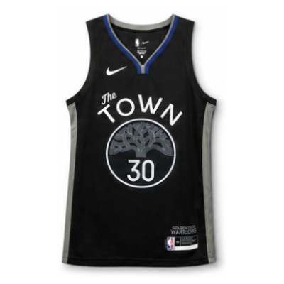 2019/20 Season Golden State Warriors Black Gray #30 Stephen Curry NBA Jersey