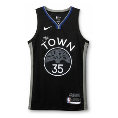2019/20 Season Golden State Warriors Black Gray #35 Kevin Durant NBA Jersey