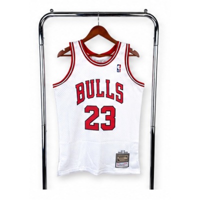 Mitchell & Ness Heat-Pressed Retro Jersey SW Chicago Bulls 98 Season White #23 Michael Jordan