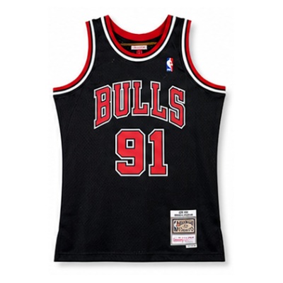 Mitchell & Ness Heat-Pressed Retro Jersey SW Chicago Bulls 98 Season Black #91 Dennis Rodman