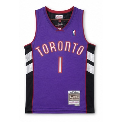 Mitchell & Ness Heat-Pressed Retro Jersey SW Toronto Raptors 20-1/00 Season Zi Black #1 Tracy McGrady