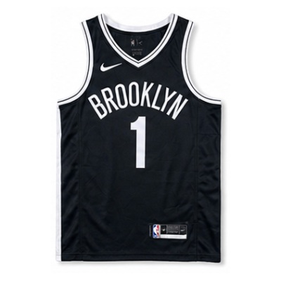 Brooklyn Nets V-Neck Black #1 Mikal Bridges NBA Jersey
