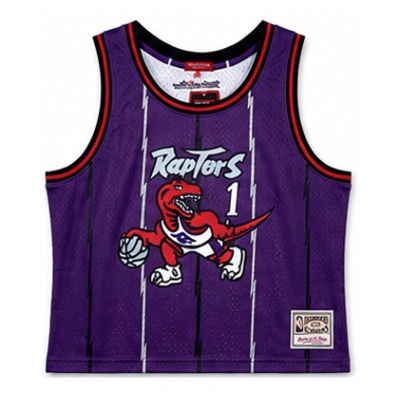 Mitchell & Ness Women's Cropped Retro Jersey Toronto Raptors Purple #1 Tracy McGrady