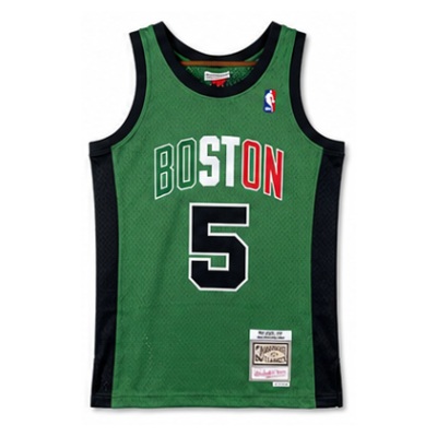 Mitchell & Ness Heat-Pressed Retro Jersey SW Boston Celtics Yi Da Li Sai #5 Jia Nei Te