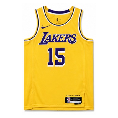 2022/23 Season Los Angeles Lakers Crew Neck Yellow #15 Austin Reaves NBA Jersey