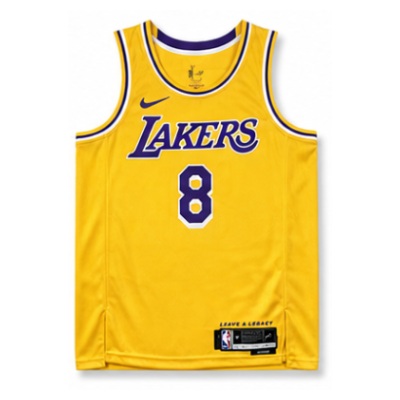 2022/23 Season Los Angeles Lakers Crew Neck Yellow #8 Kobe Bryant NBA Jersey