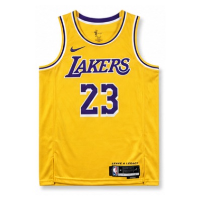 2022/23 Season Los Angeles Lakers Crew Neck Yellow #23 LeBron James NBA Jersey