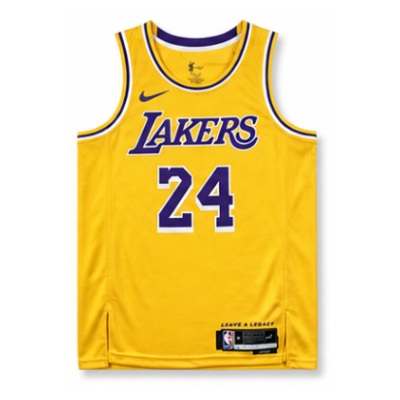 2022/23 Season Los Angeles Lakers Crew Neck Yellow #24 Kobe Bryant NBA Jersey