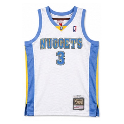 Mitchell & Ness Heat-Pressed Retro Jersey SW Denver Nuggets 06/2006/07 Season White #3 Allen Iverson
