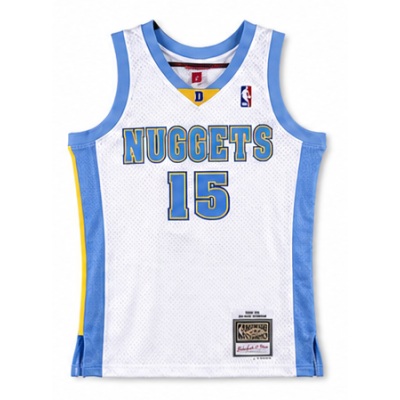 Mitchell & Ness Heat-Pressed Retro Jersey SW Denver Nuggets 03/2003/04 Season White #15 Carmelo Anthony