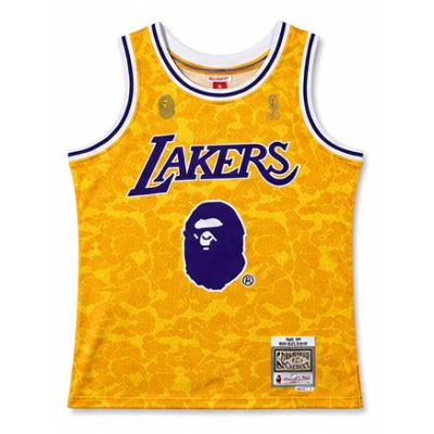 BAPE×M&N Collaboration Jersey Los Angeles Lakers Yuan Ren Tou